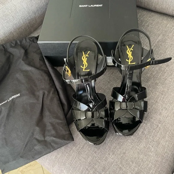 Saint Laurent
Tribute Patent Platform Sandals YSL Heels leather size 8 ysl shoes - Picture 8 of 15